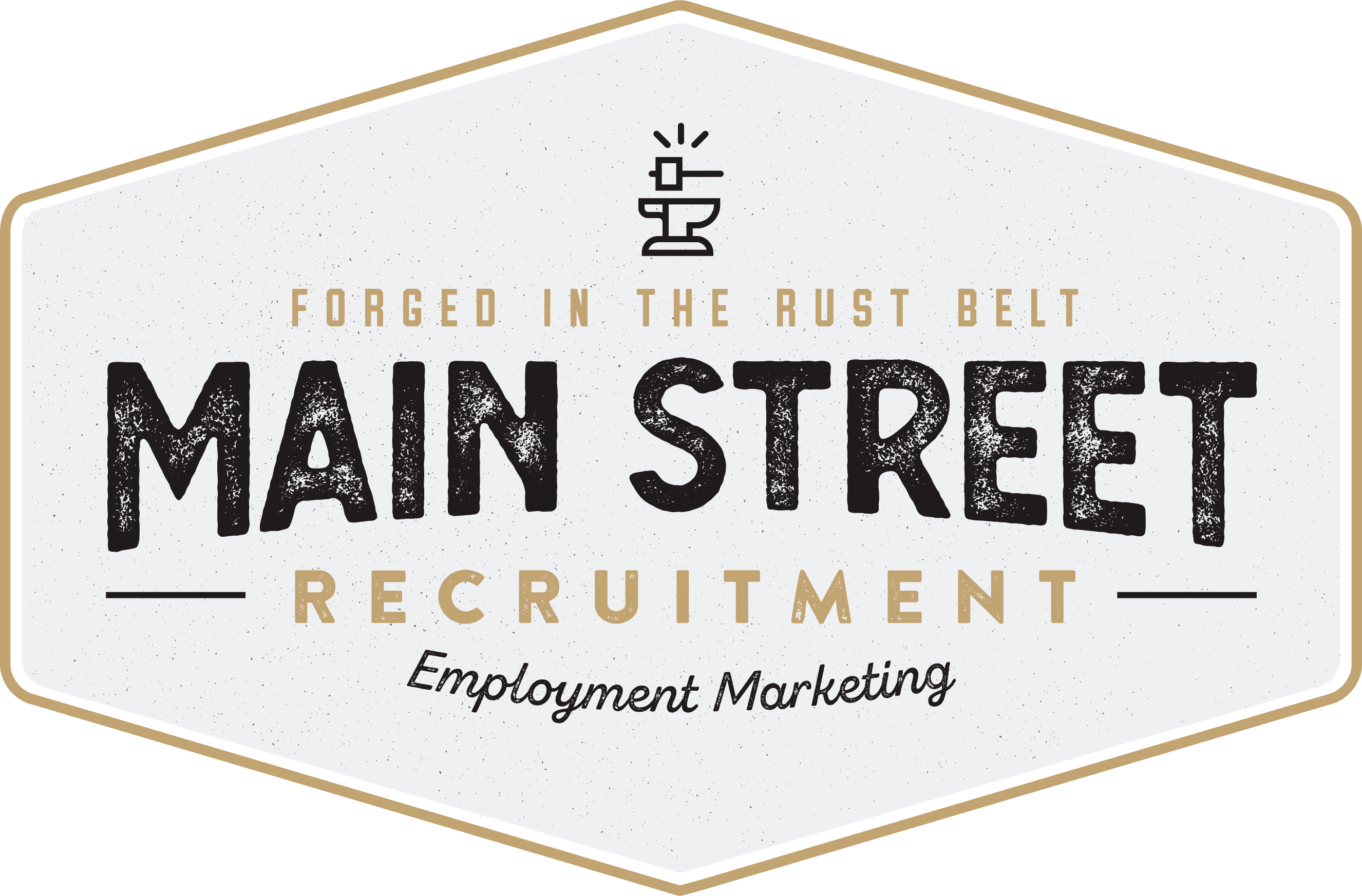 Main Street Recruitment Logo Brandmark White Solid
