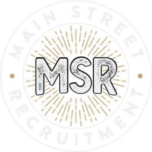 Main Street Recruitment Logo Emblem White